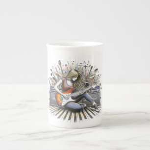 Caneca De Porcelana Rapariga com vibrações musicais