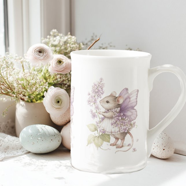 Caneca De Porcelana rato fofo com asas de borboleta (Criador carregado)