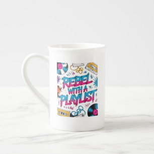 Caneca De Porcelana Rebelde Com Uma Playlist – Amante de Música Retrô