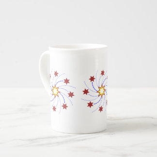 Caneca De Porcelana Redemoinho da estrela dos fogos-de-artifício -