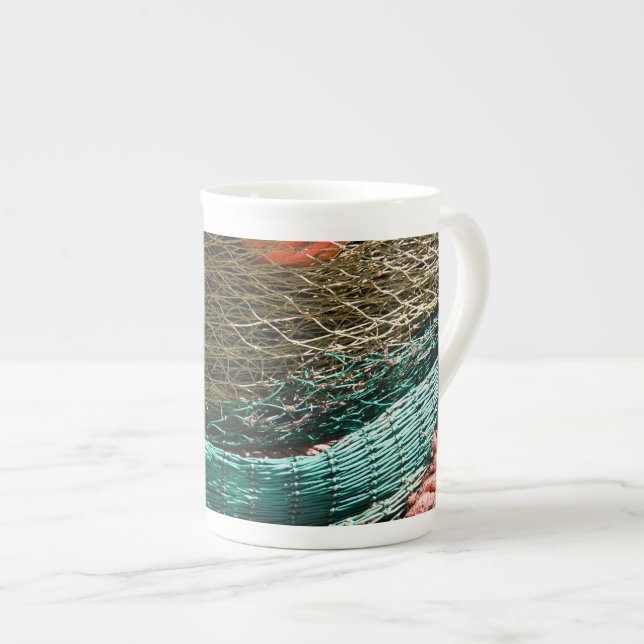 Caneca De Porcelana Redes de pesca (Frente Esquerda)