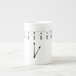 Caneca De Porcelana Relógio Numérico Etíope