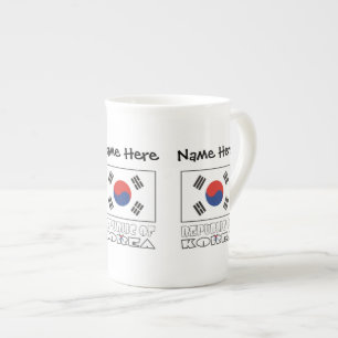 Caneca De Porcelana Rep. da Coreia do Sul Bandeira Sul-Coreana Persona