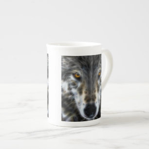 Caneca De Porcelana Retrato gráfico Wolf Inspirational