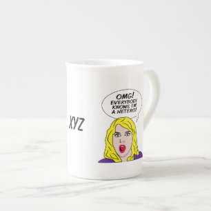 Caneca De Porcelana RETRO HISTÓRIA EM QUADRINHOS canetas personalizada