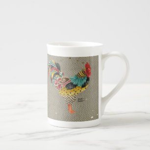 Caneca De Porcelana Rooster Mardi Bone China Mug