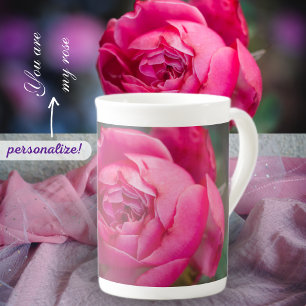 Caneca De Porcelana Rosa grande