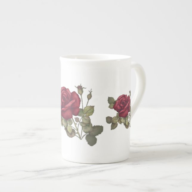 Caneca De Porcelana Rosa Mug (Frente Esquerda)