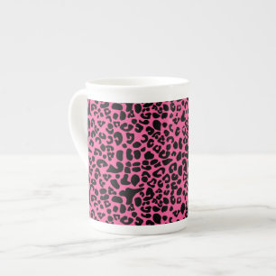 Caneca De Porcelana Rosa quente na moda e impressão moderno preto do