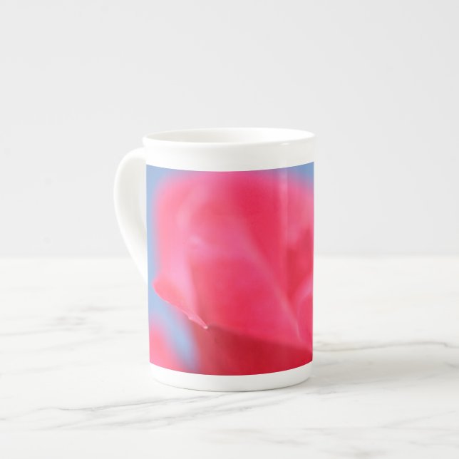 Caneca De Porcelana Rosa Rosa Rosa Mole e Café Céu / Chá Mug (Frente Esquerda)