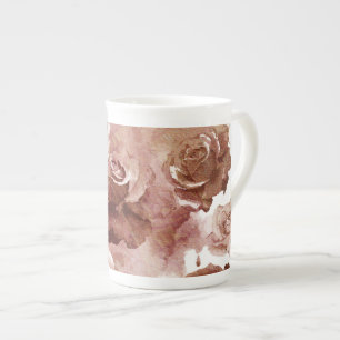 Caneca De Porcelana Rosas de Aquarela 3