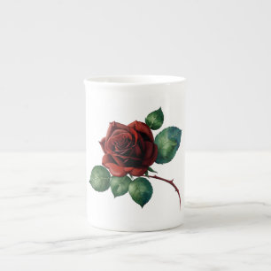 Caneca De Porcelana Rosas vermelhas