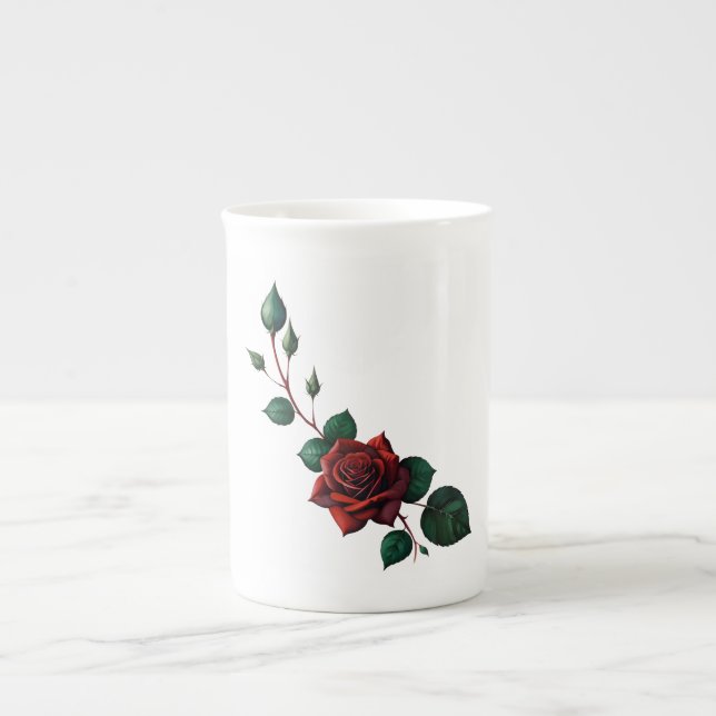 Caneca De Porcelana Rosas vermelhas (Frente)