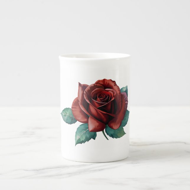 Caneca De Porcelana Rosas vermelhas (Frente)