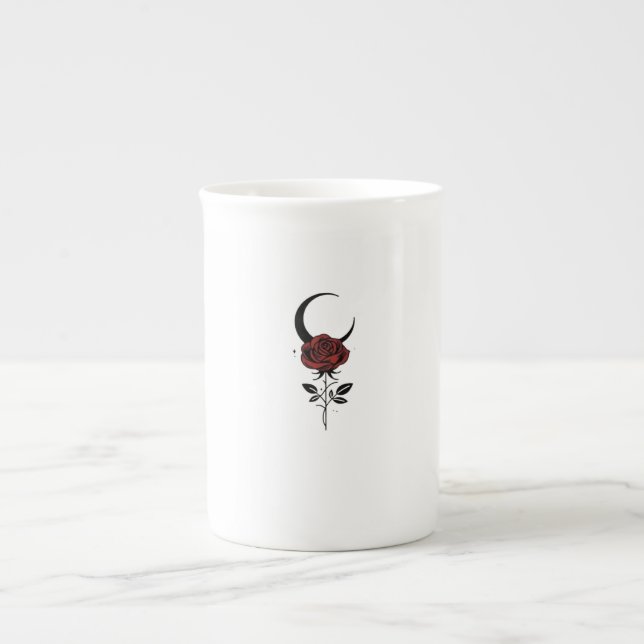 Caneca De Porcelana Rose Moon Mug (Frente)