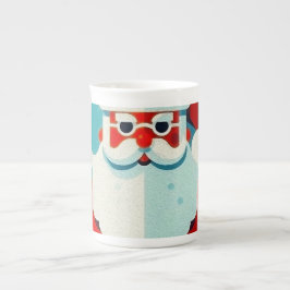 Caneca De Porcelana rosto alegre do Papai Noel