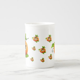 Caneca De Porcelana Rosto de Abóbora Engraçado