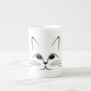 CANECA DE PORCELANA ROSTO DE GATO