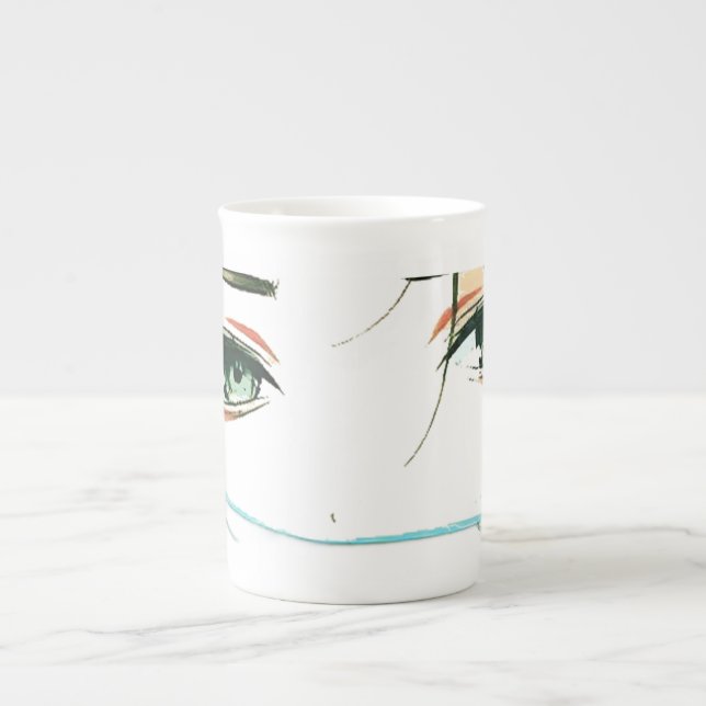 Caneca De Porcelana rosto de mulheres abstratas (Frente)