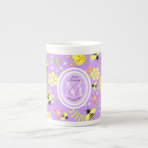 Caneca De Porcelana Roxo de Abelha