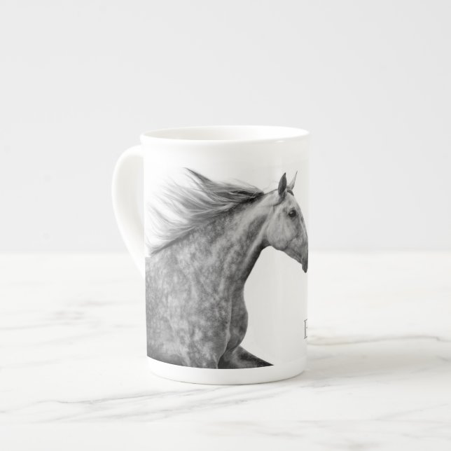 Caneca De Porcelana Rustic Galloping Cavalo Andaluz (Frente Esquerda)
