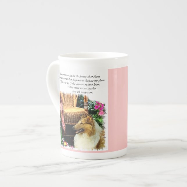 Caneca De Porcelana Sable Rough Collie Art Gifts (Frente Esquerda)