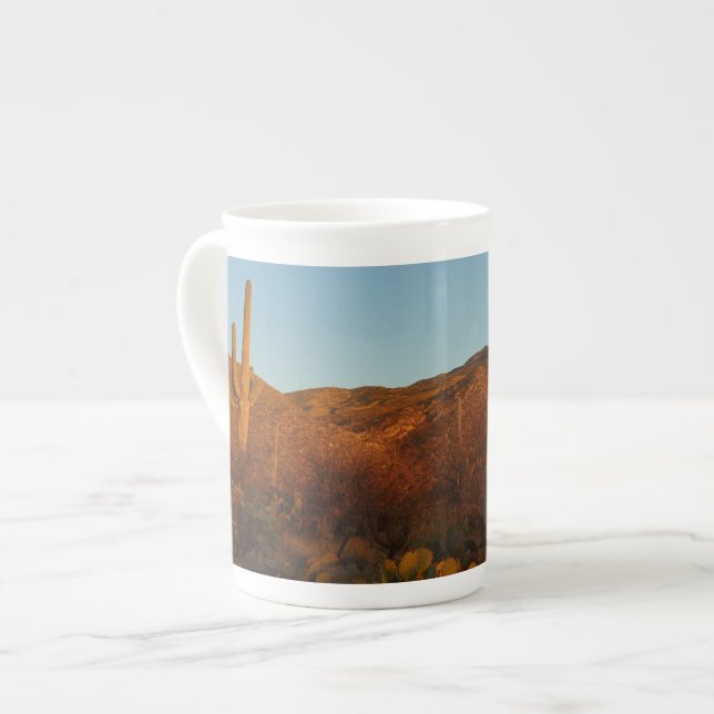 Caneca De Porcelana Saguaro Sunset I Arizona Desert Landscape (Frente Esquerda)