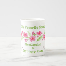 Caneca De Porcelana Sakura Pintada à Mão Hobby Esporte Ponto de Agulha