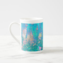 Caneca De Porcelana Salto de Aqua Trippy com flores psicodélicas