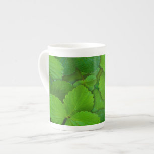 Caneca De Porcelana Santo Basil Tulsi Green Mint Folhas