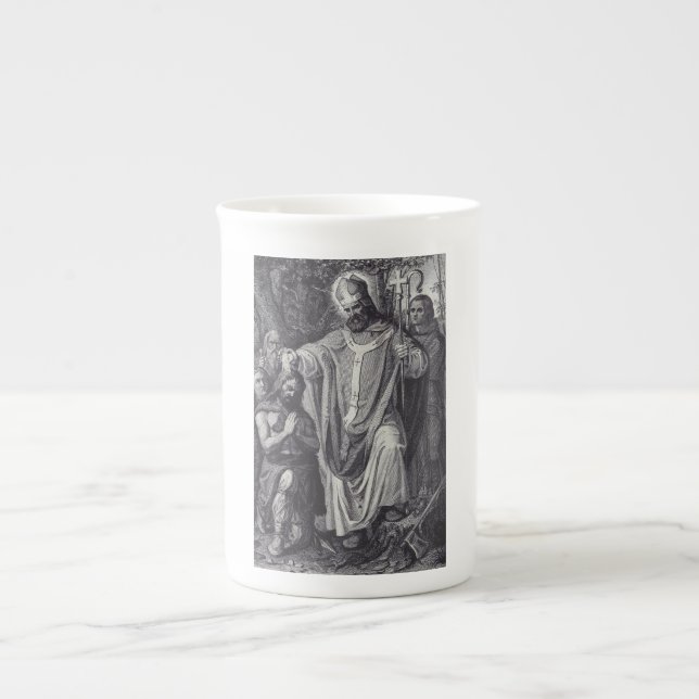 Caneca De Porcelana Santo Boniface Inglês Benedictine monge (Frente)