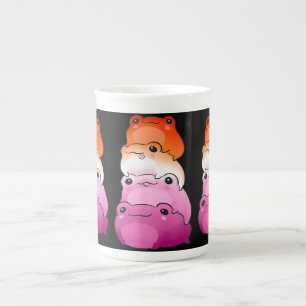 Caneca De Porcelana Sapo LGBTQ Sápfico de Sinalizador Lésbica