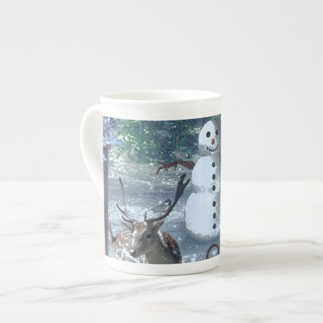 Caneca De Porcelana Saudações de inverno (Frente Esquerda)