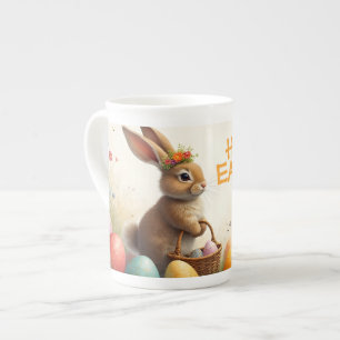 Caneca De Porcelana Saudações de Primavera do Coelho da Páscoa