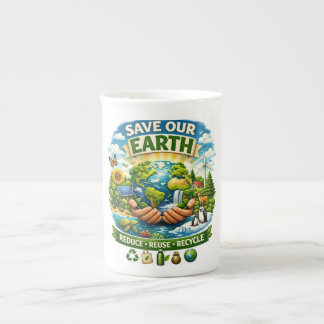 Caneca De Porcelana Save Our Earth Eco Friendly Design mug
