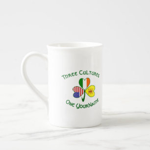 Caneca De Porcelana Scot Lion Irish USA Flags Shamrock Personalizado