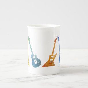 Caneca De Porcelana Seis guitarra positivamente elétricas
