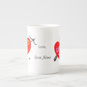 Caneca De Porcelana Seja amor da mina você namorados vermelhos de dois