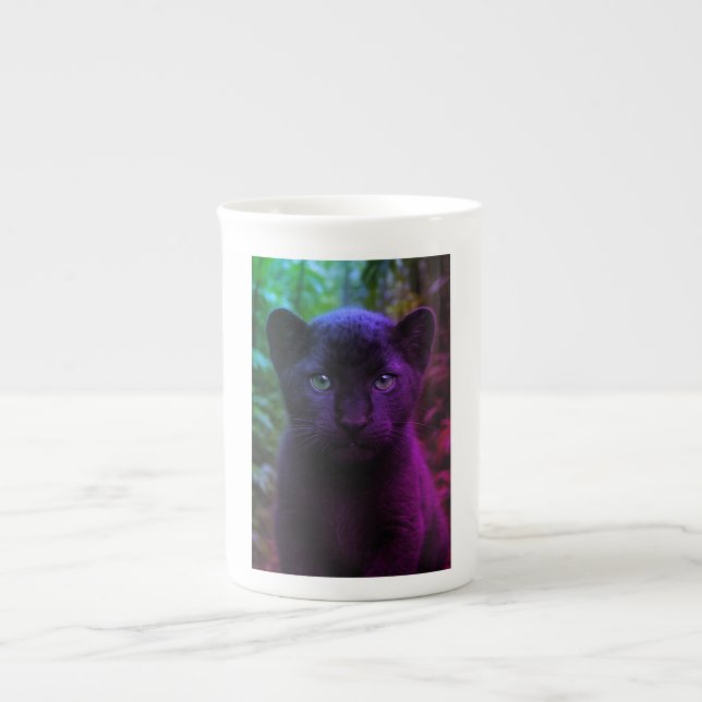Caneca De Porcelana Selvagem e sem rosto - Café com pantera (Frente)