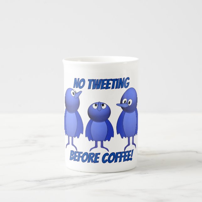 Caneca De Porcelana Sem Tweets Antes Do Café (Frente)