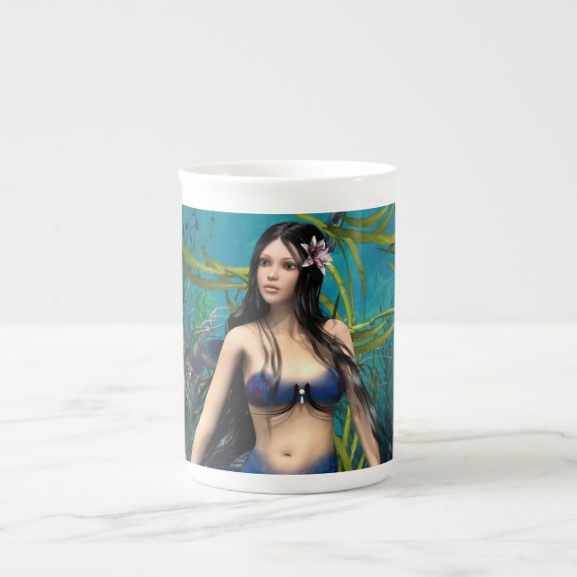 Caneca De Porcelana Sereia Azul (Frente)