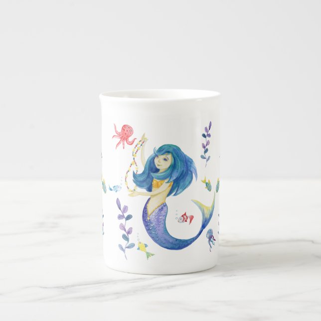 Caneca De Porcelana Sereia dançante (Frente)