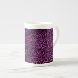 Caneca De Porcelana Série de Design Leopardo Roxo e Dourado 3