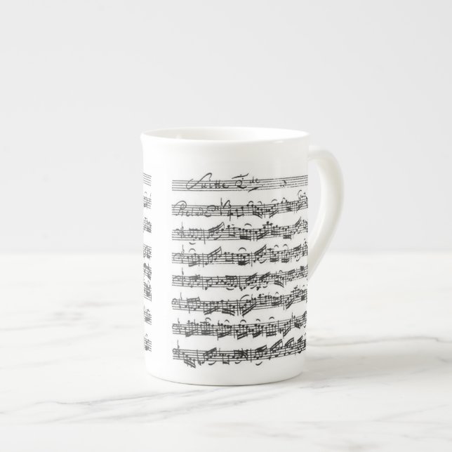 Caneca De Porcelana Série do violoncelo de Bach (Frente Esquerda)