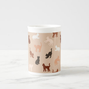 Caneca De Porcelana Silhute de gato