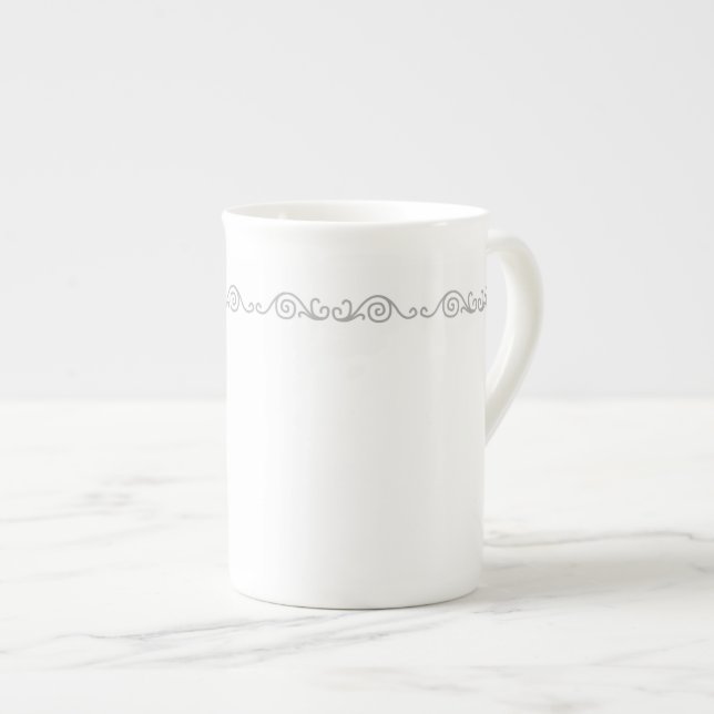 Caneca De Porcelana Silver Scroll Work Specialty Mug (Frente Esquerda)