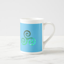 Caneca De Porcelana Símbolo Celta Antigo Triskele Esmeralda