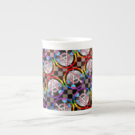 Caneca De Porcelana Símbolo da Anarquia de Gênero, Emblema no Tabuleir