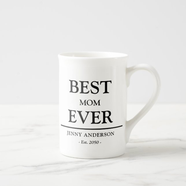 Caneca De Porcelana Simple Custom Design Best Mom Ever Mothers Gift (Direita)