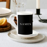 Caneca De Porcelana Simples Preto Personalizado Adicionar Seu Nome Ele<br><div class="desc">Simples Preto Personalizado Adicione Seu Nome Design Elegante para Qualquer Um.</div>